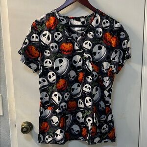 Disney Nightmare Before Christmas Scrub Top, Sz L